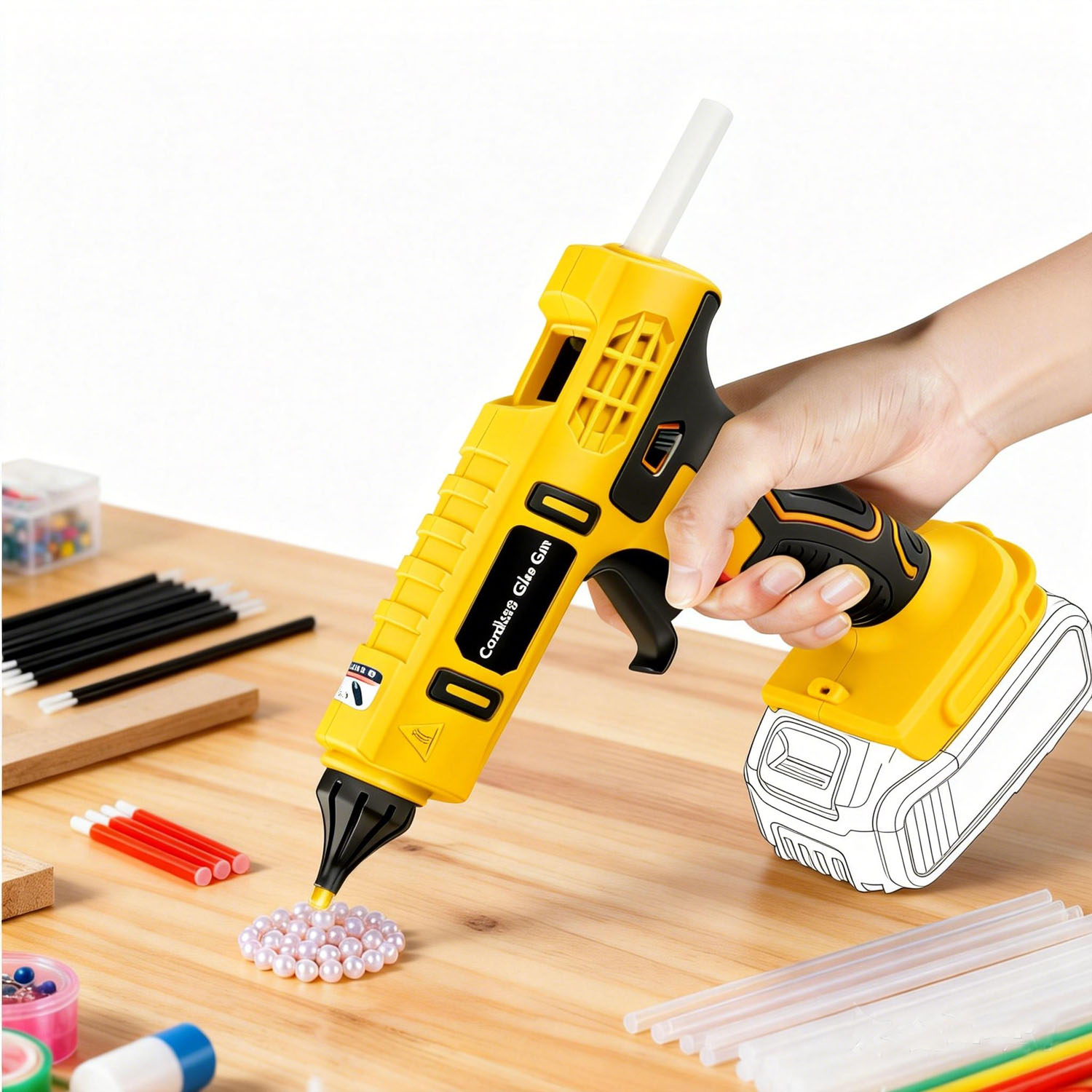 Hot Melt Glue Gun Cordless - Bezprzewodowy pistolet do klejenia na gorąco