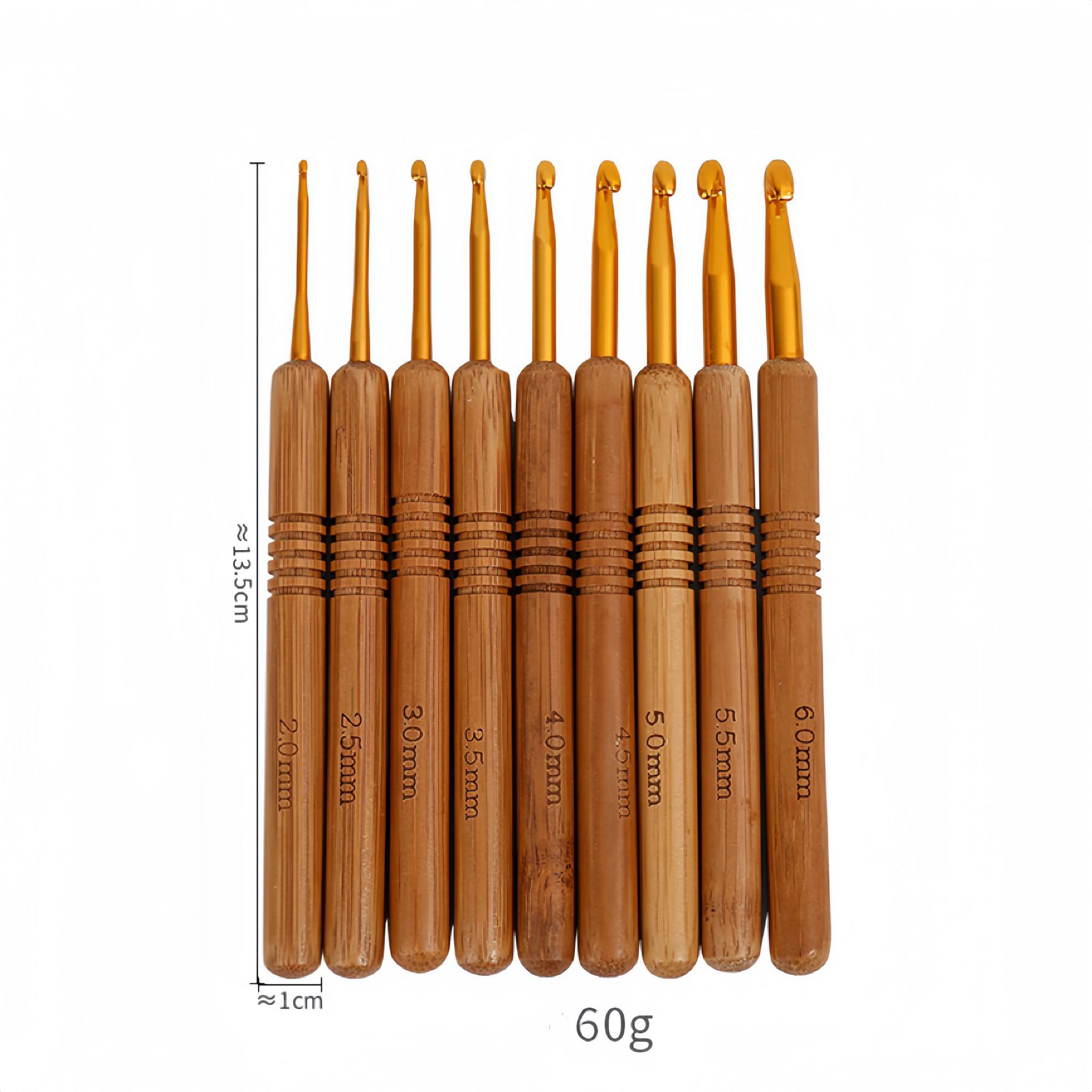 Wooden Crochet Hooks Ergonomic Handle - 1 szt. drewnianych szydełek z bambusową