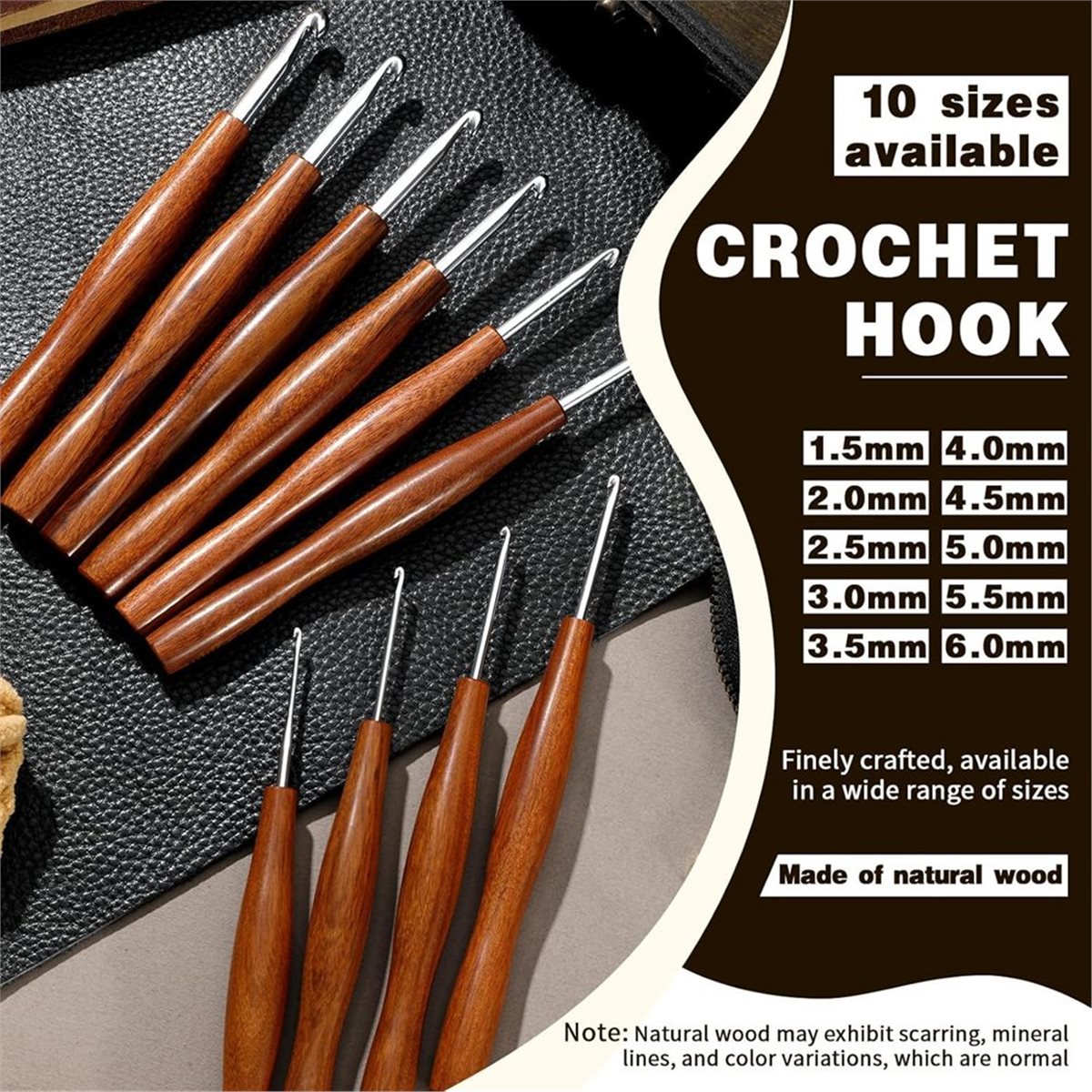 5 sztuk haczyków do szydełkowa – Wooden Crochet Hooks Ergonomic Handle recenzja i cena
